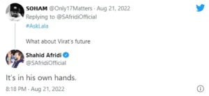 Shahid Afridi on future of Virat Kohli ahead of asia cup 2022