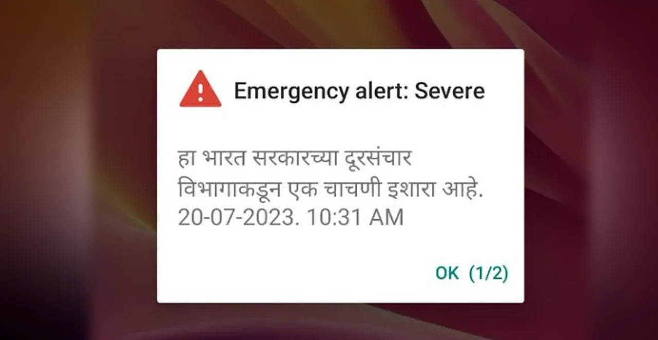 Emergency Alert Severe Message flashes on Mobile Users