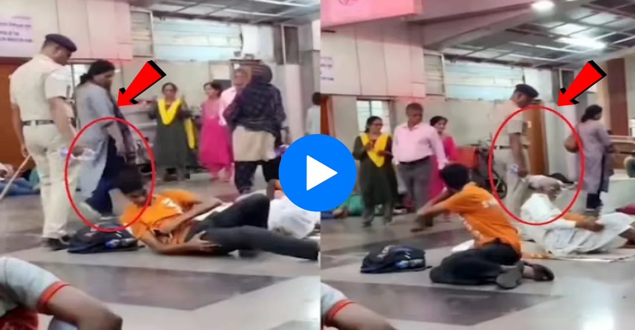 Policeman Pours Water On People Sleeping at Pune Railway Station watch video