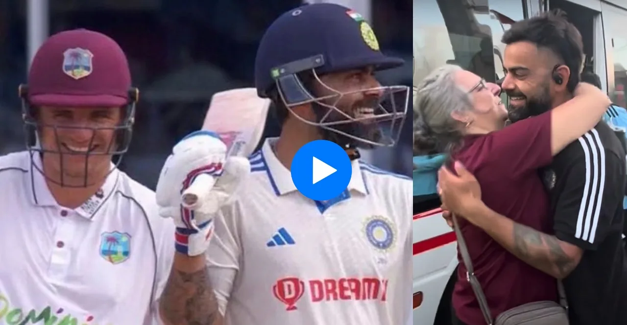 West Indies Cricketer Joshua Da Silva's mother hugged and kissed Virat Kohli watch video