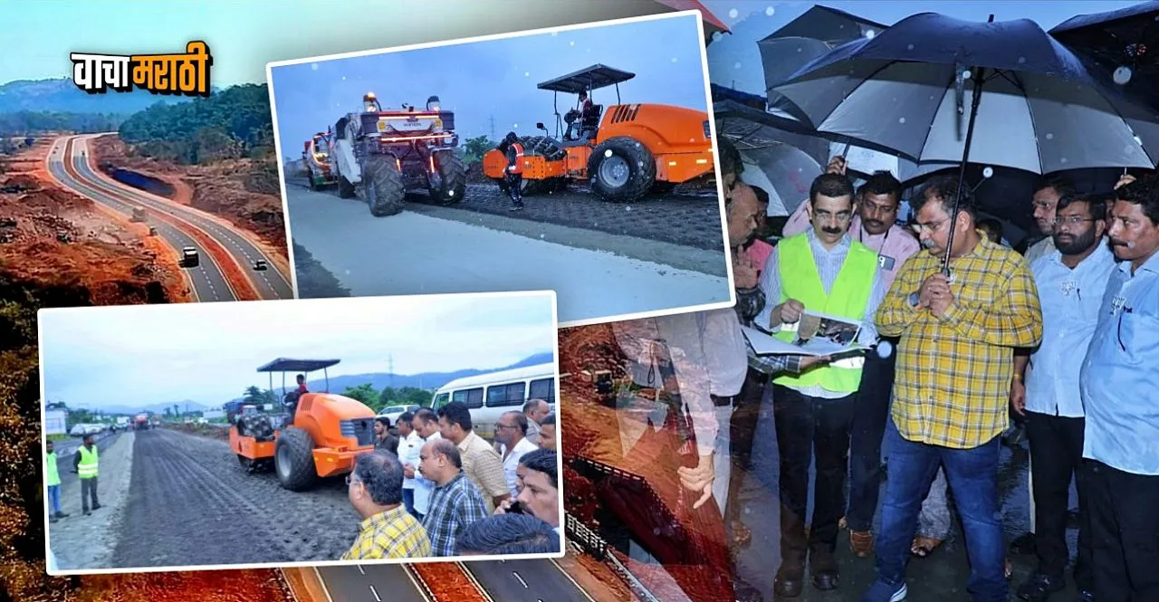 Inspection of Mumbai-Goa Highway by Public Works Minister Ravindra Chavan