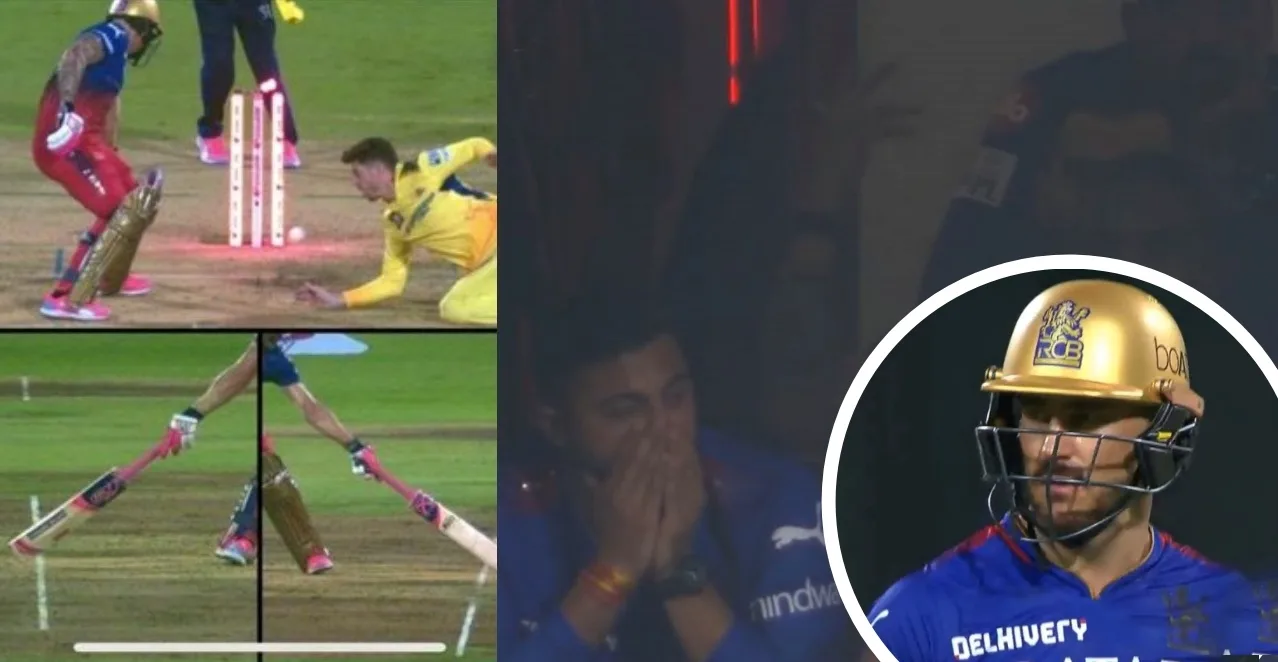 IPL 2024 RCB vs CSK Faf Du Plessis given out at the non striker's end