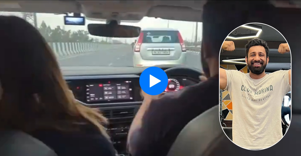 Influencer Rajat Dalal caught driving recklessly causing a biker accident watch video