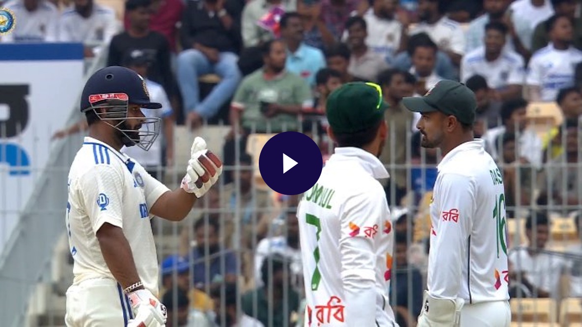 IND vs BAN 1st Test Rishabh Pant Angry on Litton Das Mere ko kyu maar rahe ho Watch video