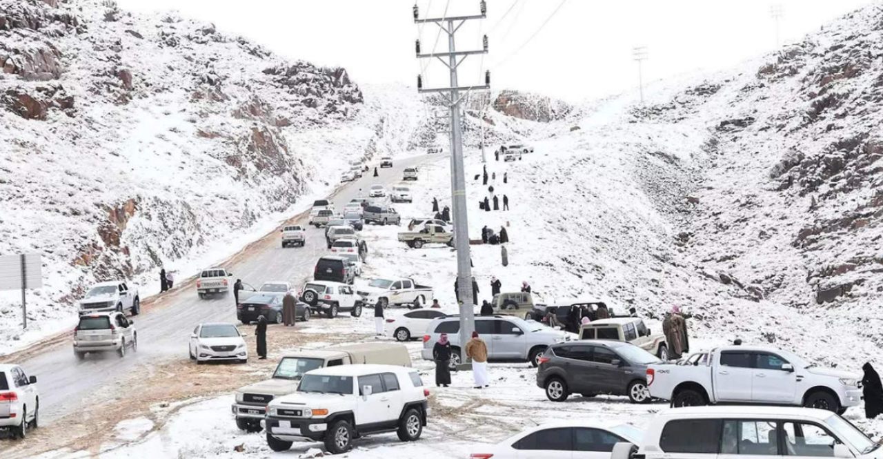 Saudi Arabia's Al-Jawf region has just experienced its first-ever snowfall