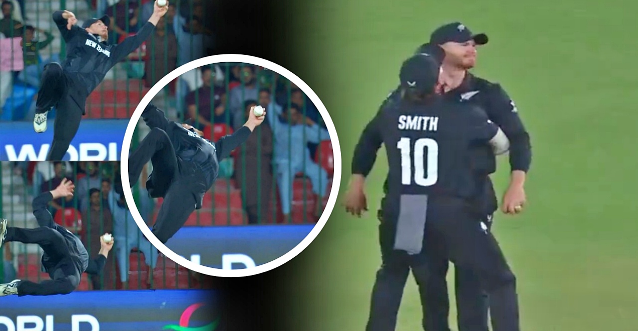 Watch Glenn Phillips with an absolute Stunner to dismiss Mohammad Rizwan in Champions Trophy 2025