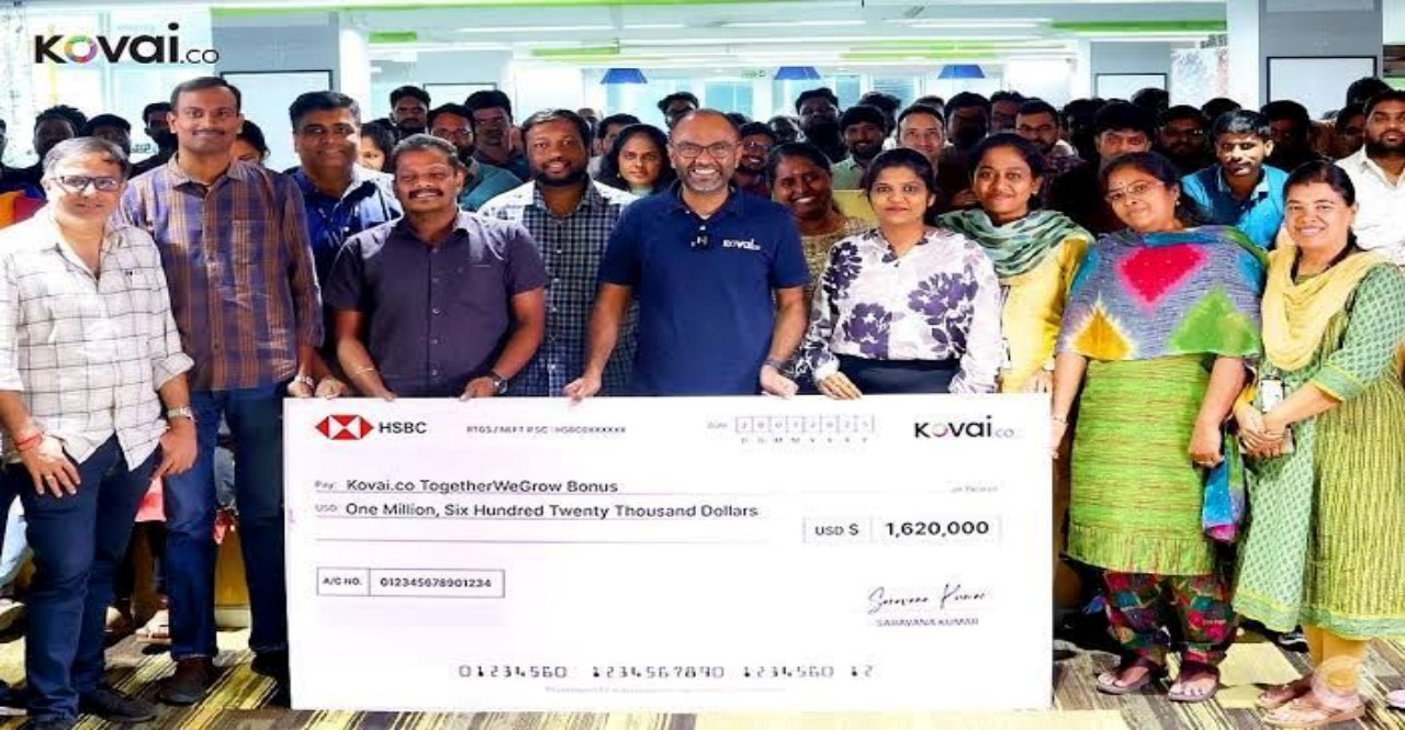 Tamil Nadu startup Kovai distributed a total of Rs 14 crore in bonuses to his 140 employees