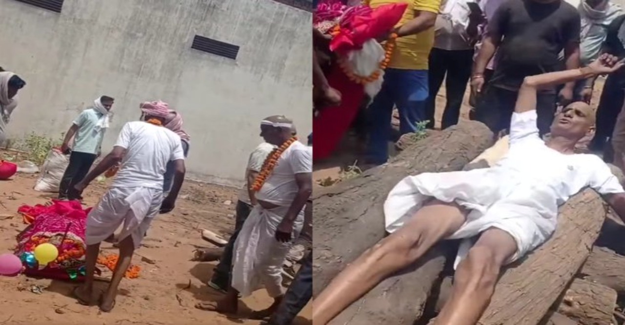 Son lies on funeral pyre demanding mother's silver bangles In Jaipur