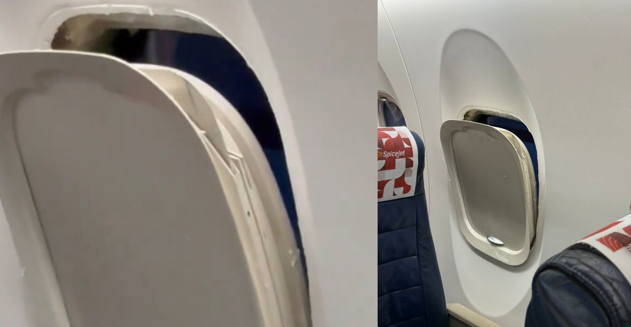 Spicejet Flight Window Frame Fell Off Video